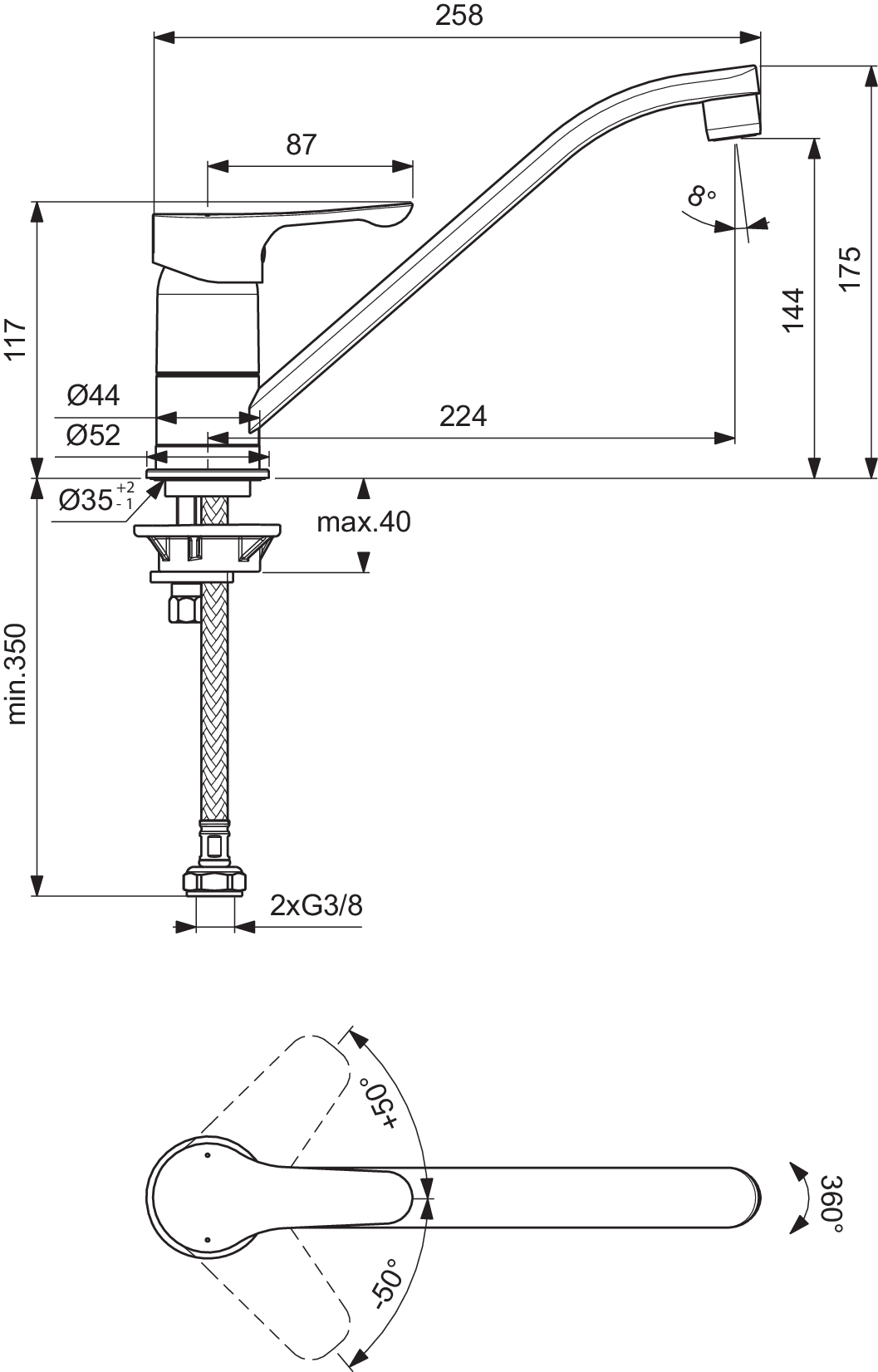 BC490AA techninis brėžinys