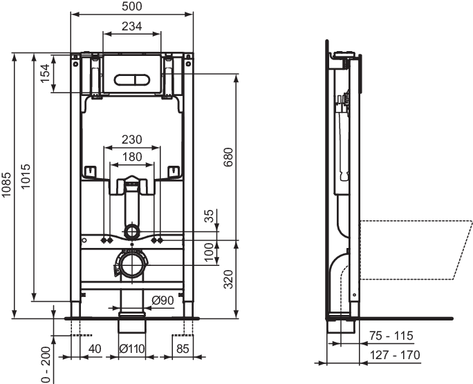 R0466AA techninis brėžinys