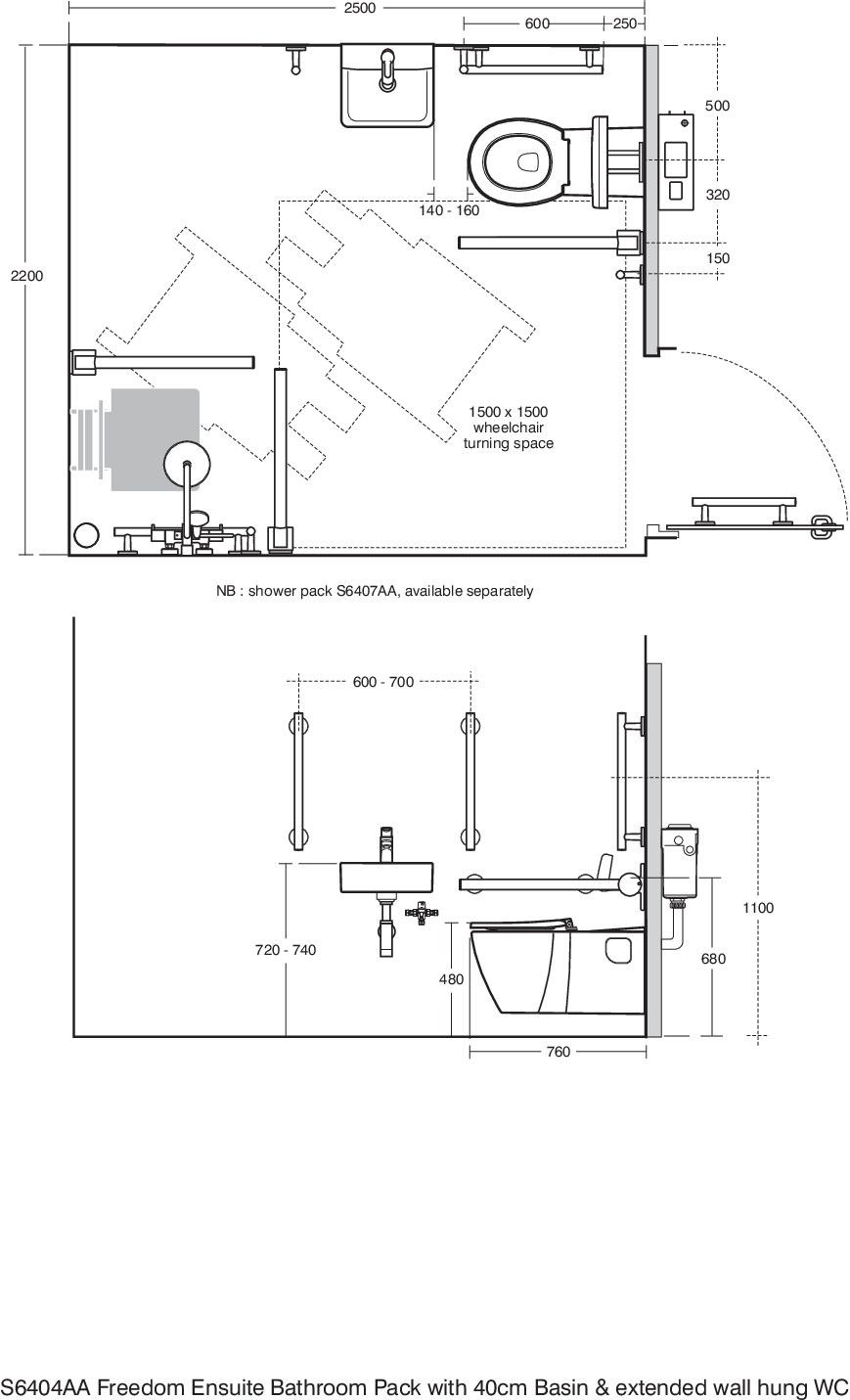 S6404AA techninis brėžinys