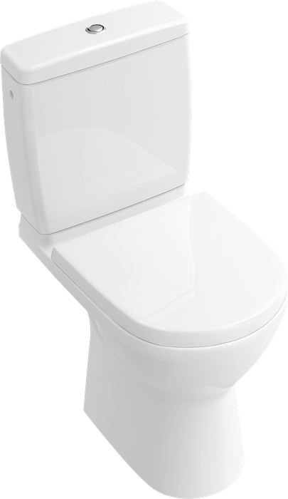 Villeroy & Boch O.novo DirectFlush Washdown toilet for close-coupled WC-suite, rimless Compact, floor-standing, with DirectFlush, White Alpin