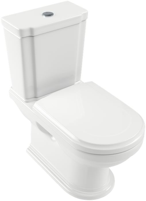 Villeroy & Boch Hommage Washdown toilet for close-coupled WC-suite, floor-standing, White Alpin CeramicPlus