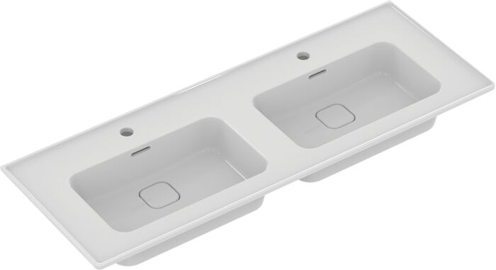 STRADA II | Double Vanity basin 1240x460x180 mm, 2 tap holes, with overflow