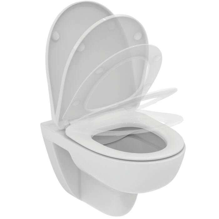 I.LIFE A | Wall-hung toilet bowl bundle 365x545x370 mm, Washdown, CL1 full flush 3.9 - 6 L, horizontal outlet