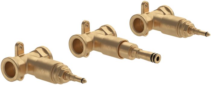 Villeroy & Boch Loop & Friends Concealed installation unit for three-hole basin mixer,for wall-mounted, Round, Brass