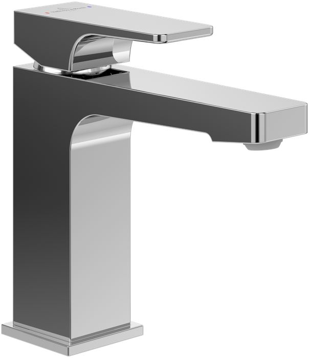 Villeroy & Boch Architectura Square Single-lever basin mixer, With push/pull rod lever and pop-up waste, Chrome